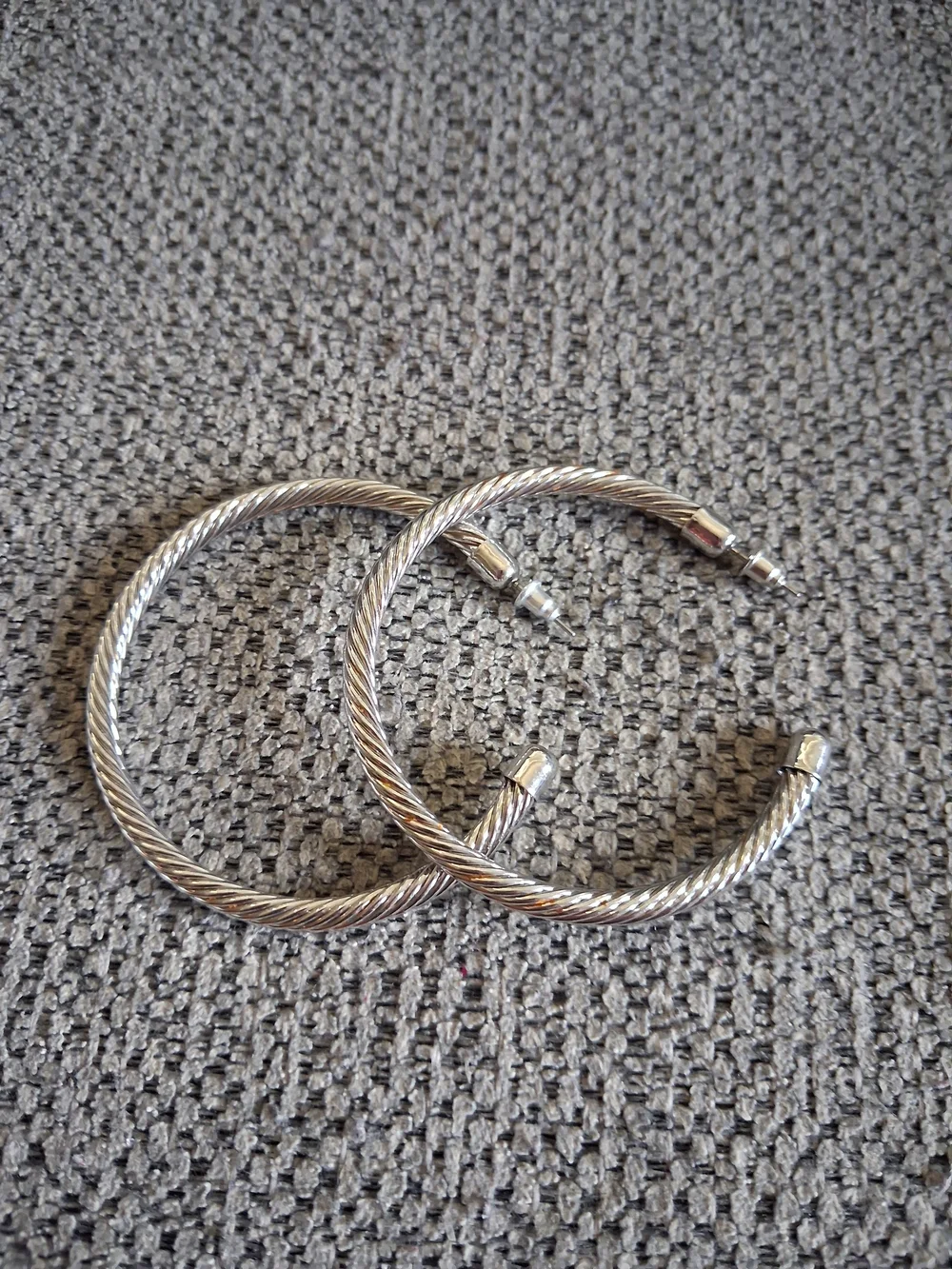 Silver-Tone Twisted Hoop Earrings - Women Jewelry